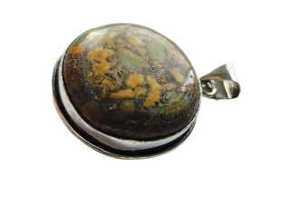 Fruit Jasper Sterling Silver Pendant 1 Natural Stone Handcrafted Jewelry Genuine Gemstone Necklace