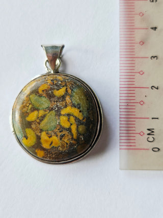 Fruit Jasper Sterling Silver Pendant 1 Natural Stone Handcrafted Jewelry Genuine Gemstone Necklace