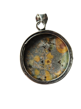 Fruit Jasper Sterling Silver Pendant 1 Natural Stone Handcrafted Jewelry Genuine Gemstone Necklace
