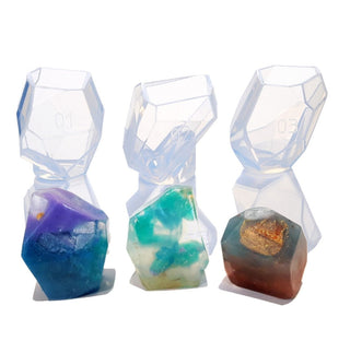 Geometric Crystal Rough Gemstone Silicone Mould Set 3 Soap Candle Resin