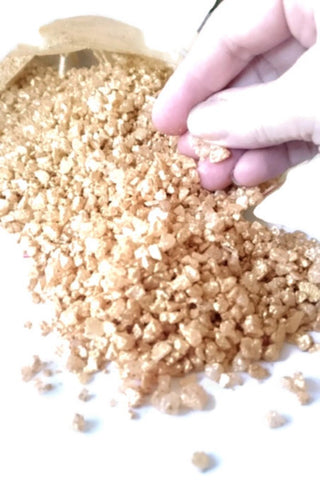 Gold Nugget Bathing Salts Rock Salt Tangerine Blood Orange Gold Mica - Looks Real