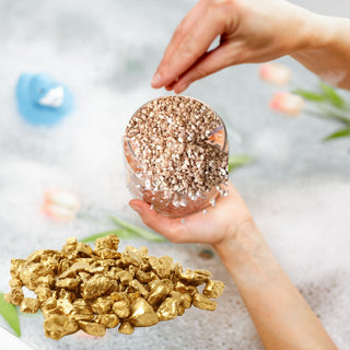 Gold Nugget Bathing Salts Rock Salt Tangerine Blood Orange Gold Mica - Looks Real