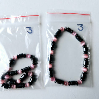 Hematite Stretch Bracelet Natural Magnetic Gemstone Protection Pink Cats Eye 3