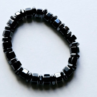 Hematite Stretch Bracelet Natural Magnetic Gemstone Protection Luxe 6