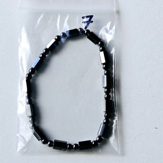 Hematite Stretch Bracelet Natural Magnetic Gemstone Protection Barrel 7