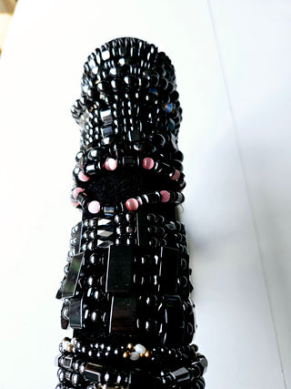 Hematite Stretch Bracelet Natural Magnetic Gemstone Protection Double Strand 4