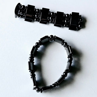 Hematite Stretch Bracelet Natural Magnetic Gemstone Protection Double Contemporary 10
