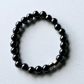 Hematite Stretch Bracelet Natural Magnetic Gemstone Protection Classic Round  12