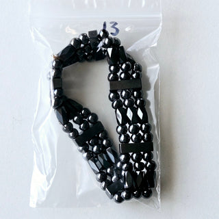 Hematite Stretch Bracelet Natural Magnetic Gemstone Protection Triple Strand 13