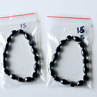 Hematite Stretch Bracelet Natural Magnetic Gemstone Protection Prism 15
