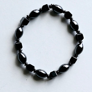 Hematite Stretch Bracelet Natural Magnetic Gemstone Protection Prism 15