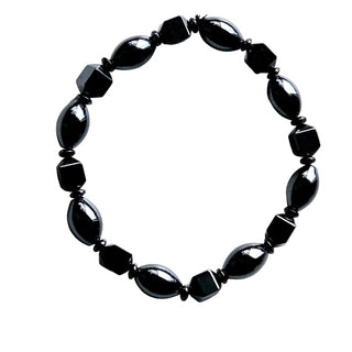 Hematite Stretch Bracelet Natural Magnetic Gemstone Protection Prism 15