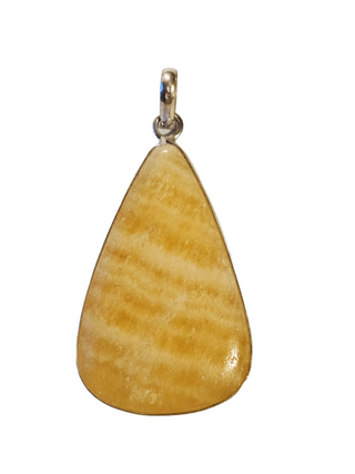 Honey Calcite Sterling Silver Pendant 1 Natural Stone Handcrafted Jewelry Genuine Gemstone Necklace