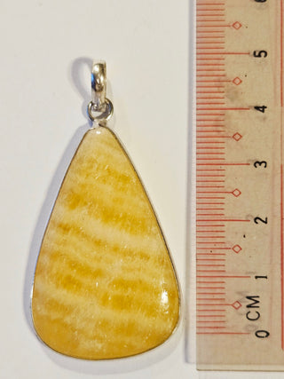 Honey Calcite Sterling Silver Pendant 1 Natural Stone Handcrafted Jewelry Genuine Gemstone Necklace