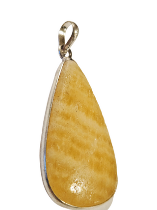 Honey Calcite Sterling Silver Pendant 1 Natural Stone Handcrafted Jewelry Genuine Gemstone Necklace