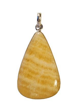 Honey Calcite Sterling Silver Pendant 1 Natural Stone Handcrafted Jewelry Genuine Gemstone Necklace