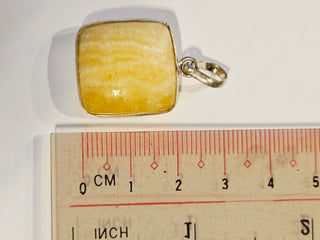 Honey Calcite Sterling Silver Pendant 2 Natural Stone Handcrafted Jewelry Genuine Gemstone Necklace