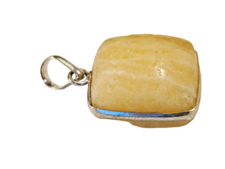 Honey Calcite Sterling Silver Pendant 2 Natural Stone Handcrafted Jewelry Genuine Gemstone Necklace