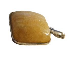 Honey Calcite Sterling Silver Pendant 2 Natural Stone Handcrafted Jewelry Genuine Gemstone Necklace