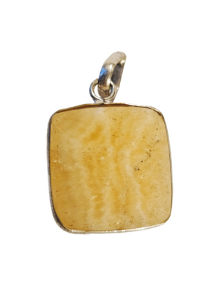 Honey Calcite Sterling Silver Pendant 2 Natural Stone Handcrafted Jewelry Genuine Gemstone Necklace