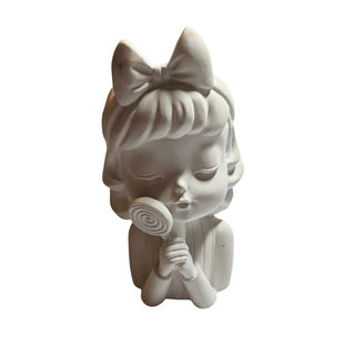 Lollipop Dreamer — Handmade Hydrostone Figurine Planter & Multi-Use Vessel