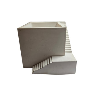Elevation Handmade Hydrostone Square Planter Geometric Staircase Desk Organiser