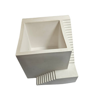 Elevation Handmade Hydrostone Square Planter Geometric Staircase Desk Organiser
