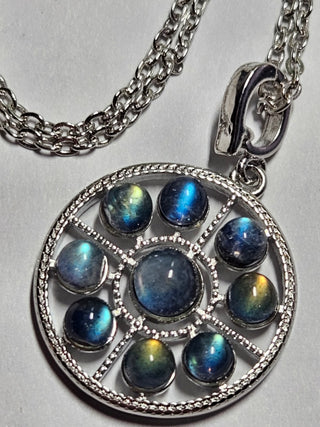Solid Labradorite Pendant Celestial Australian Genuine Gems Silver