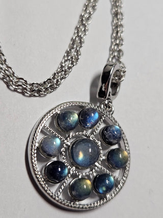 Solid Labradorite Pendant Celestial Australian Genuine Gems Silver
