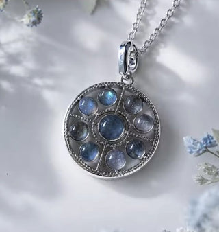 Solid Labradorite Pendant Celestial Australian Genuine Gems Silver