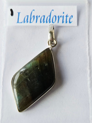 Labradorite Sterling Silver Pendant 1 Natural Stone Handcrafted Jewelry Genuine Gemstone Necklace