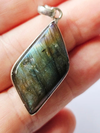 Labradorite Sterling Silver Pendant 1 Natural Stone Handcrafted Jewelry Genuine Gemstone Necklace