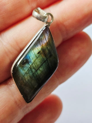 Labradorite Sterling Silver Pendant 1 Natural Stone Handcrafted Jewelry Genuine Gemstone Necklace