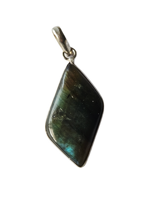 Labradorite Sterling Silver Pendant 1 Natural Stone Handcrafted Jewelry Genuine Gemstone Necklace