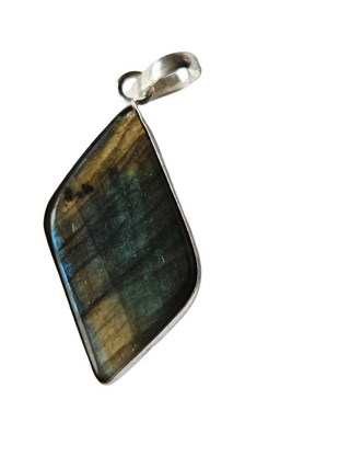 Labradorite Sterling Silver Pendant 1 Natural Stone Handcrafted Jewelry Genuine Gemstone Necklace