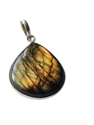 Labradorite Sterling Silver Pendant 2 Natural Stone Handcrafted Jewelry Genuine Gemstone Necklace