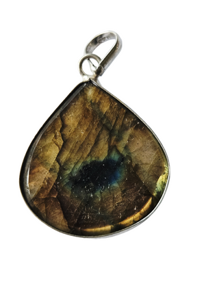 Labradorite Sterling Silver Pendant 2 Natural Stone Handcrafted Jewelry Genuine Gemstone Necklace
