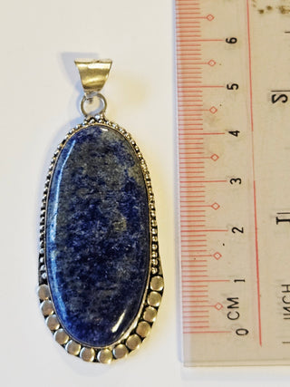 Lapis Lazuli Sterling Silver Pendant 2 Natural Stone Handcrafted Jewelry Genuine Gemstone Necklace
