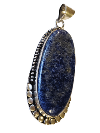 Lapis Lazuli Sterling Silver Pendant 2 Natural Stone Handcrafted Jewelry Genuine Gemstone Necklace