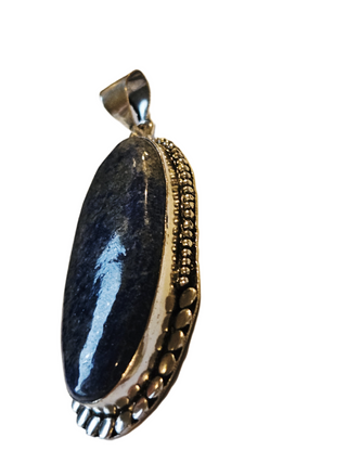 Lapis Lazuli Sterling Silver Pendant 2 Natural Stone Handcrafted Jewelry Genuine Gemstone Necklace