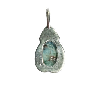 Larimar Sterling Silver Teardrop Pendant Sea Stone Dominican Republic