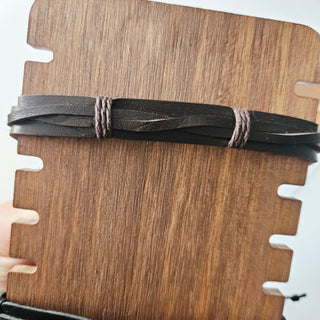 Handmade Braided Leather Bracelet Adjustable Tribal Boho Style Unisex (You choose style)