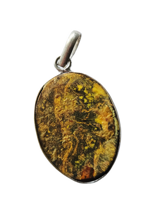 Lizard Jasper Sterling Silver Pendant 1 Natural Stone Handcrafted Jewelry Genuine Gemstone Necklace