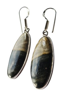 Maligano Jasper Sterling Silver Earrings 1 Natural Stone Handcrafted Jewelry Genuine Gemstone