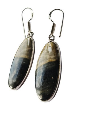 Maligano Jasper Sterling Silver Earrings 1 Natural Stone Handcrafted Jewelry Genuine Gemstone