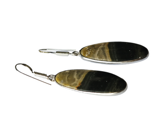 Maligano Jasper Sterling Silver Earrings 1 Natural Stone Handcrafted Jewelry Genuine Gemstone