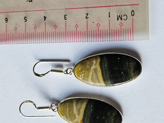 Maligano Jasper Sterling Silver Earrings 1 Natural Stone Handcrafted Jewelry Genuine Gemstone