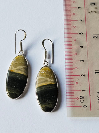 Maligano Jasper Sterling Silver Earrings 1 Natural Stone Handcrafted Jewelry Genuine Gemstone
