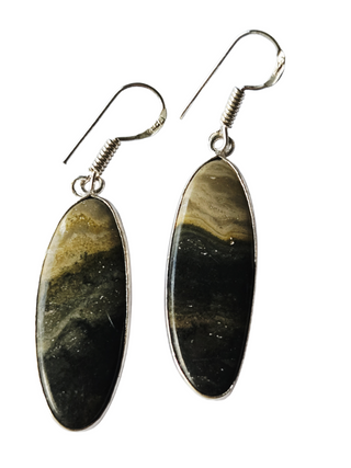 Maligano Jasper Sterling Silver Earrings 2 Natural Stone Handcrafted Jewelry Genuine Gemstone