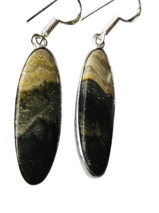 Maligano Jasper Sterling Silver Earrings 2 Natural Stone Handcrafted Jewelry Genuine Gemstone